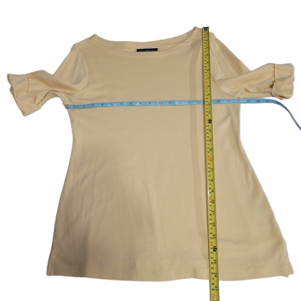 Karen Scott Women's Size Medium Short Sleeve Boat Neck Top Yellow - Picture 4 of 7